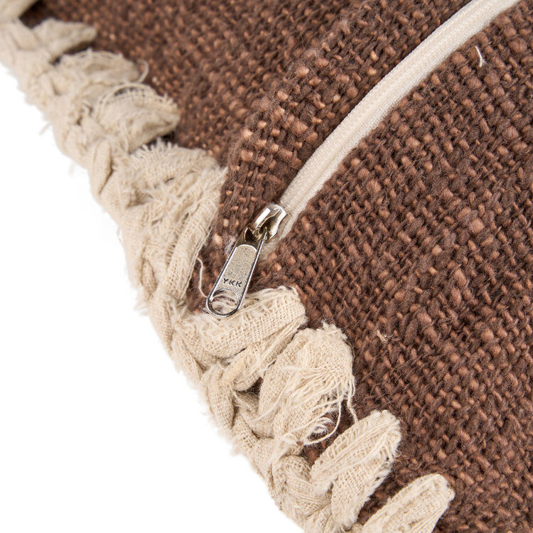 Bazar Bizar The Espresso Edge Cushion Cover - Brown White