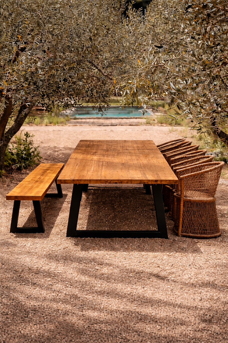 Bazar Bizar Bench With Iron Legs - Natural - 220