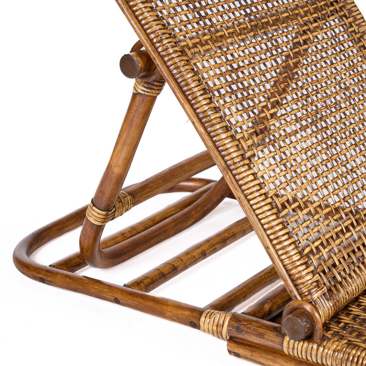 The Rattan Floor Lounger - Dark Walnut
