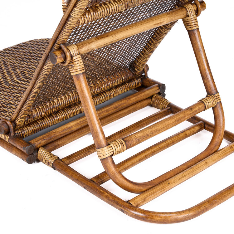 Le Fauteuil Long Rattan - Noyer Foncé