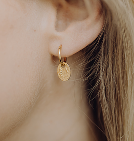 Oval Moon ear charm (without hoops)