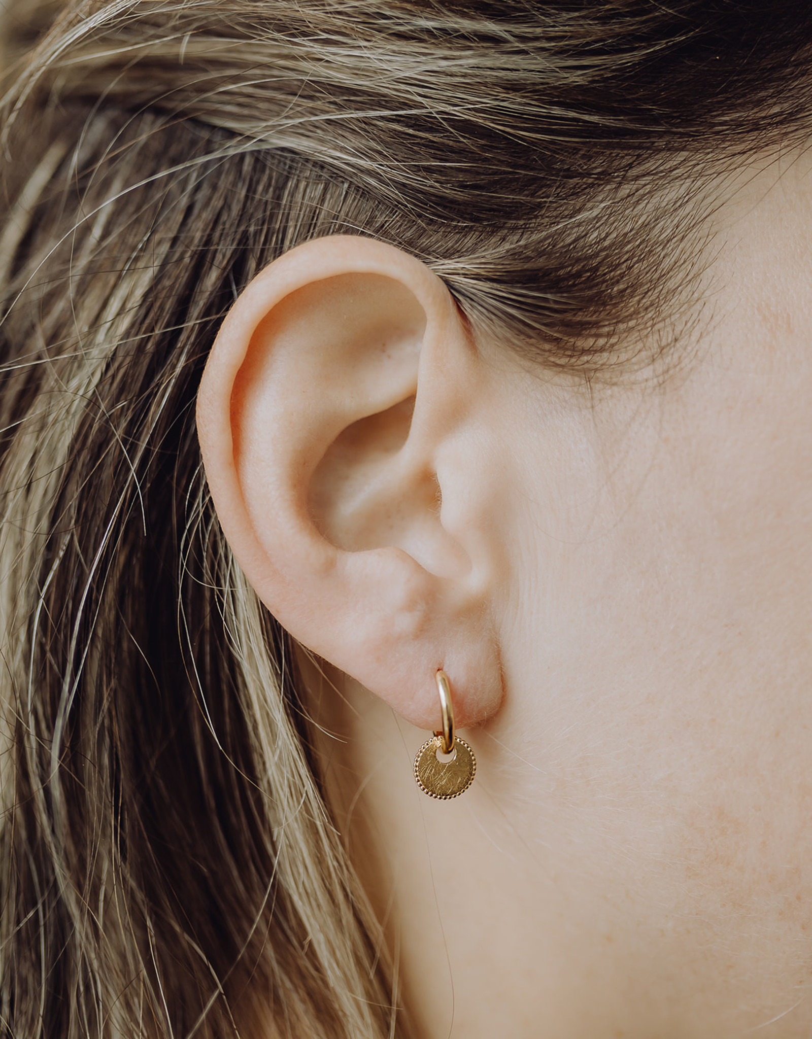 Hoops with Flower ear charms