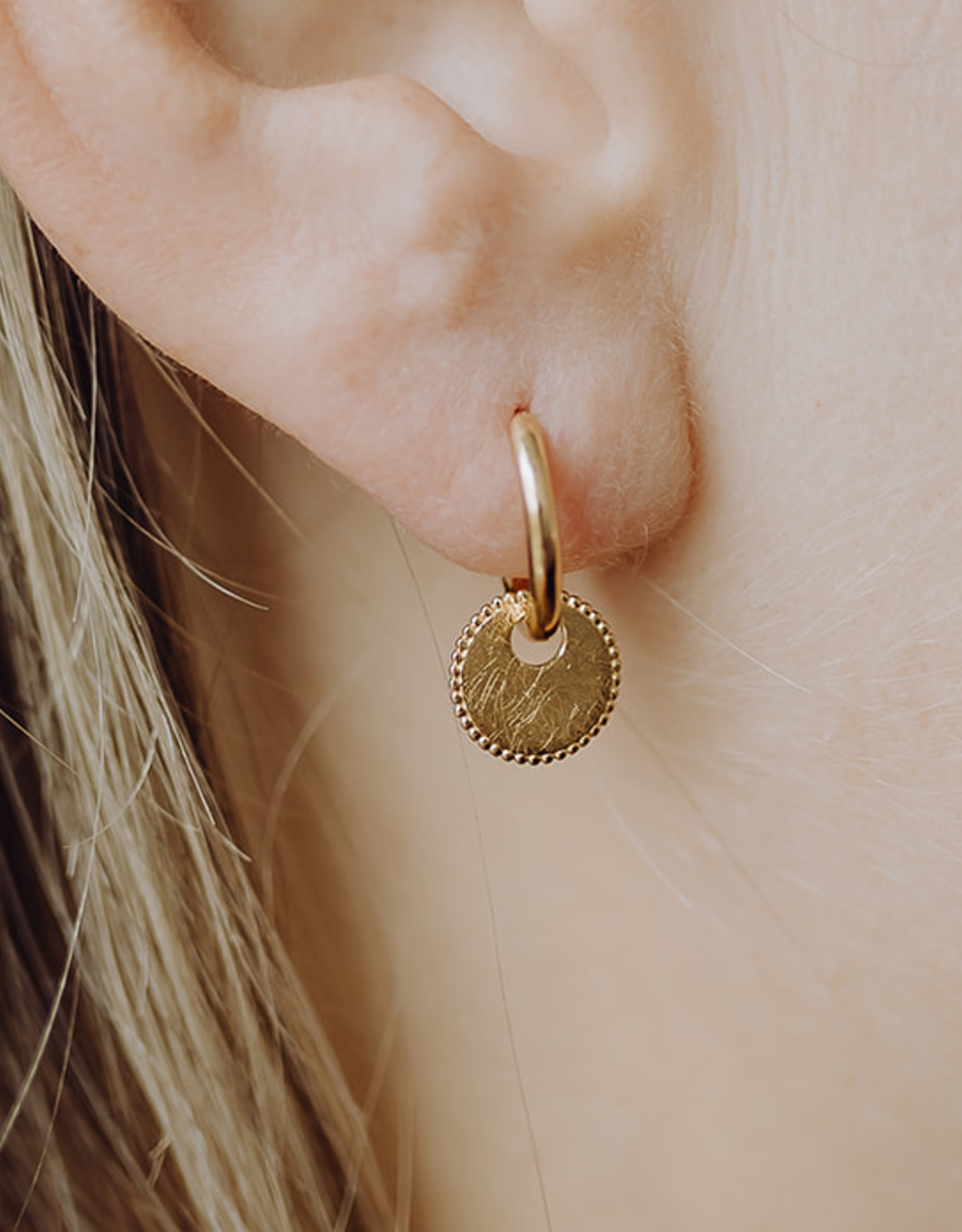 Hoops with Flower ear charms