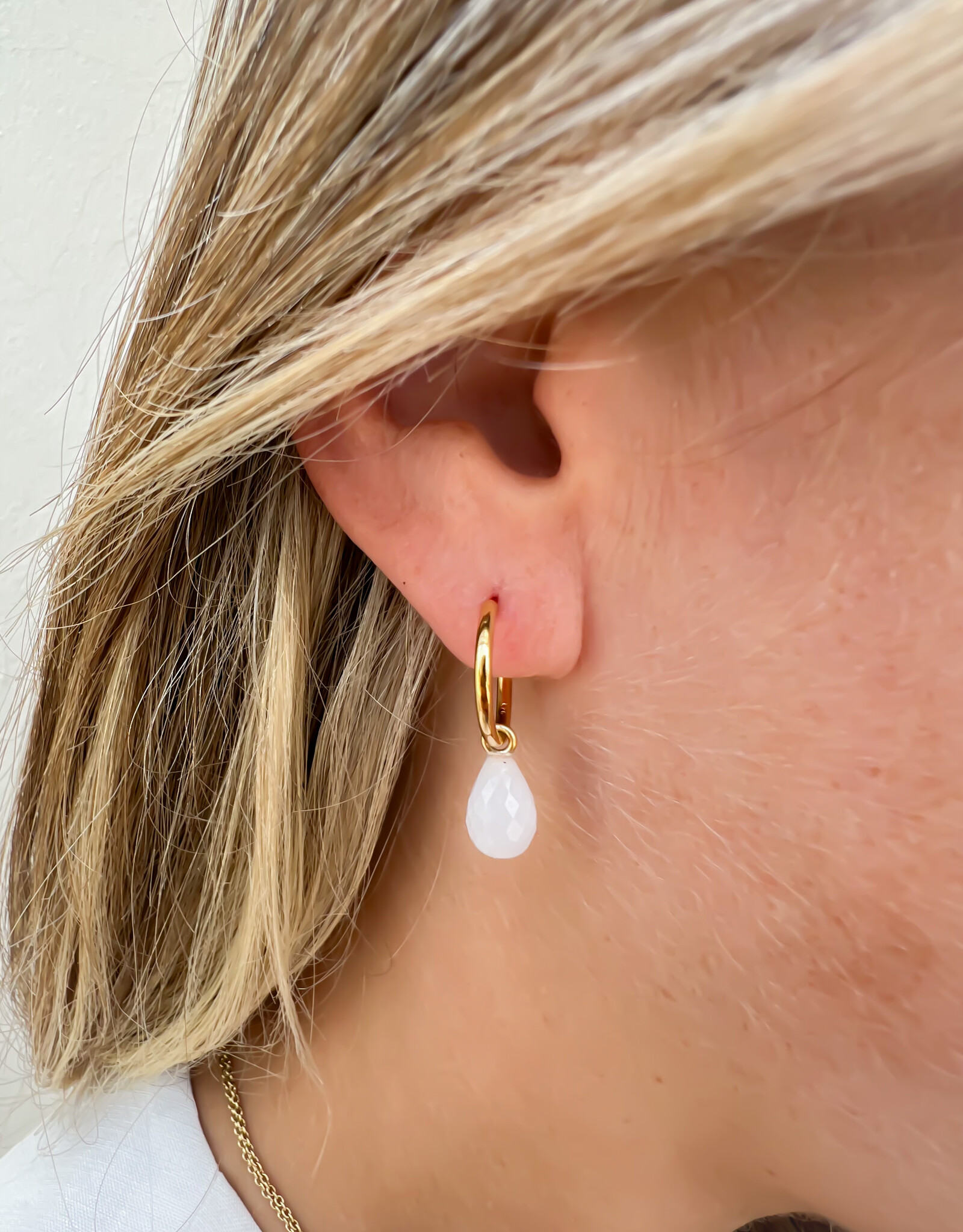 Breast milk- Drop gemstone earrings - breast milk jewelry