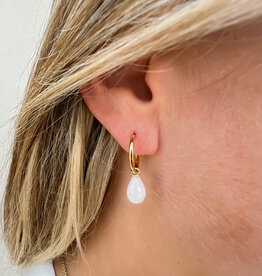 Breast milk -  drop  gemstone earrings