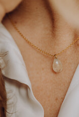Breast milk- Drop gemstone necklace - breast milk jewelry
