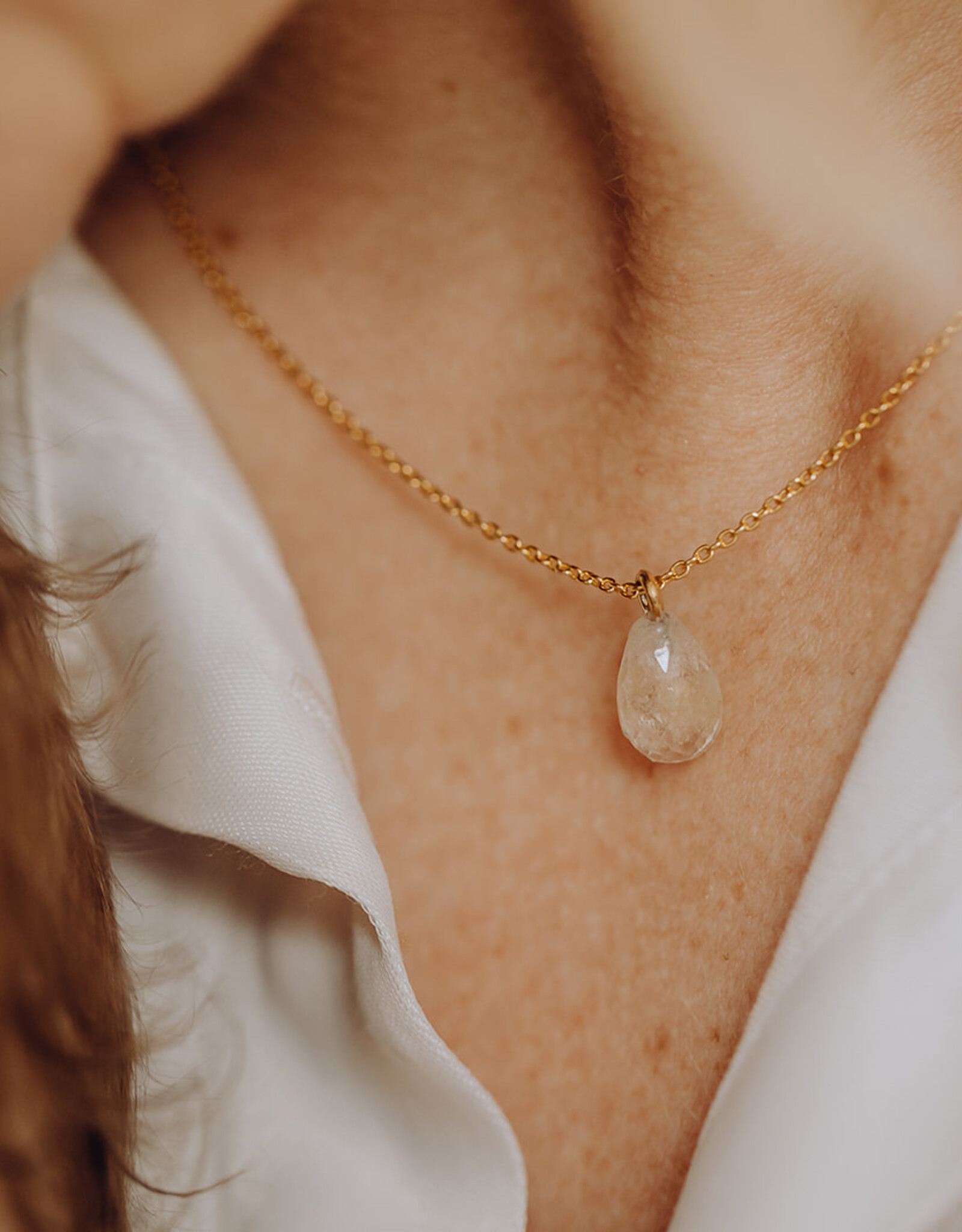 Breast milk- Drop gemstone necklace - breast milk jewelry