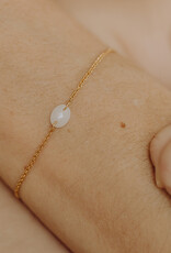 Breast milk- Oval gemstone bracelet - breast milk jewelry