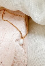 Breast milk- Mini drop gemstone necklace - breast milk jewelry