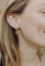 Hoops with Oval Moon ear charms