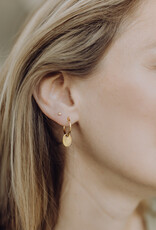 Hoops with Oval Moon ear charms