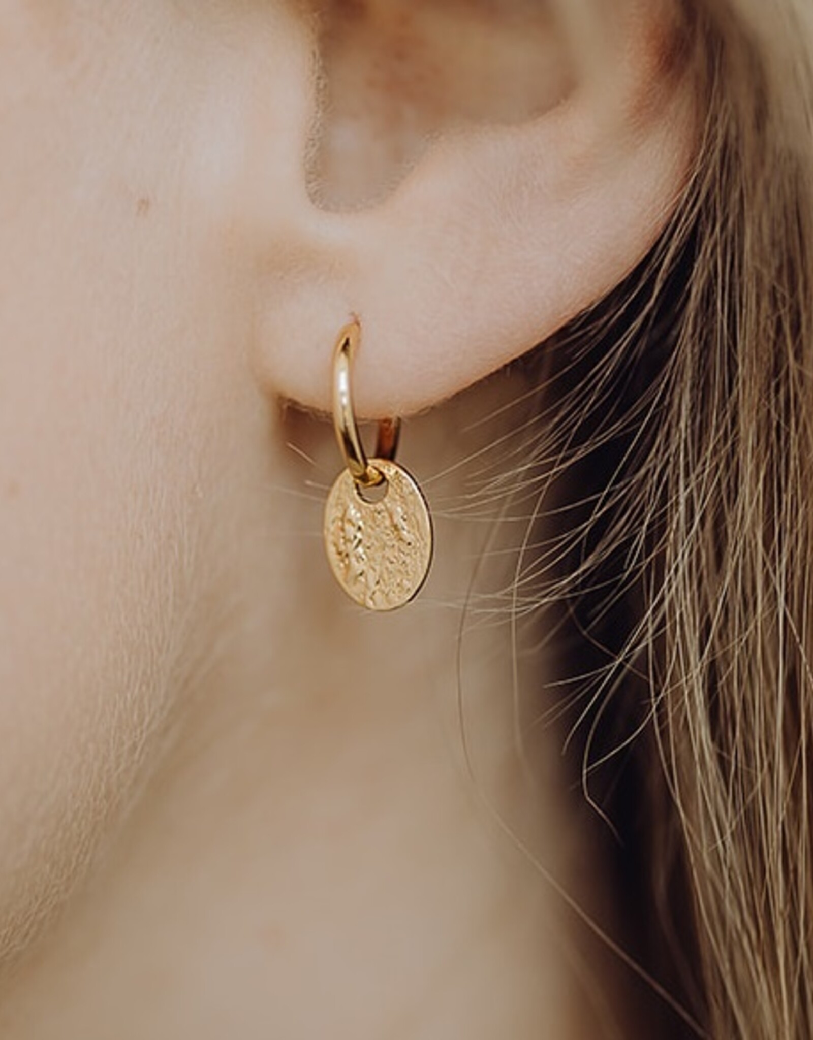 Creolen met Oval Moon ear charms