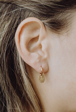 Hoops with oval Flower ear charms