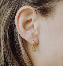 Hoops with oval Flower ear charms