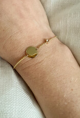 Bracelet with round plate 14 karat solid gold