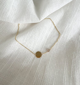 Round pendant bracelet 14 k gold