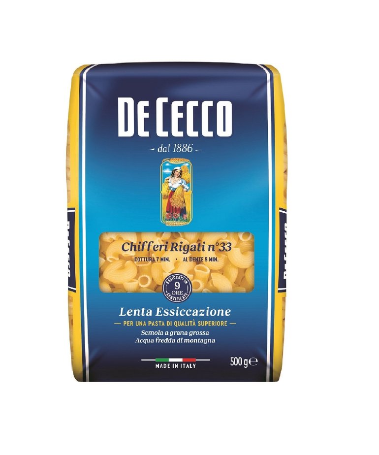 Chifferi Rigati pasta no.33 500g De Cecco