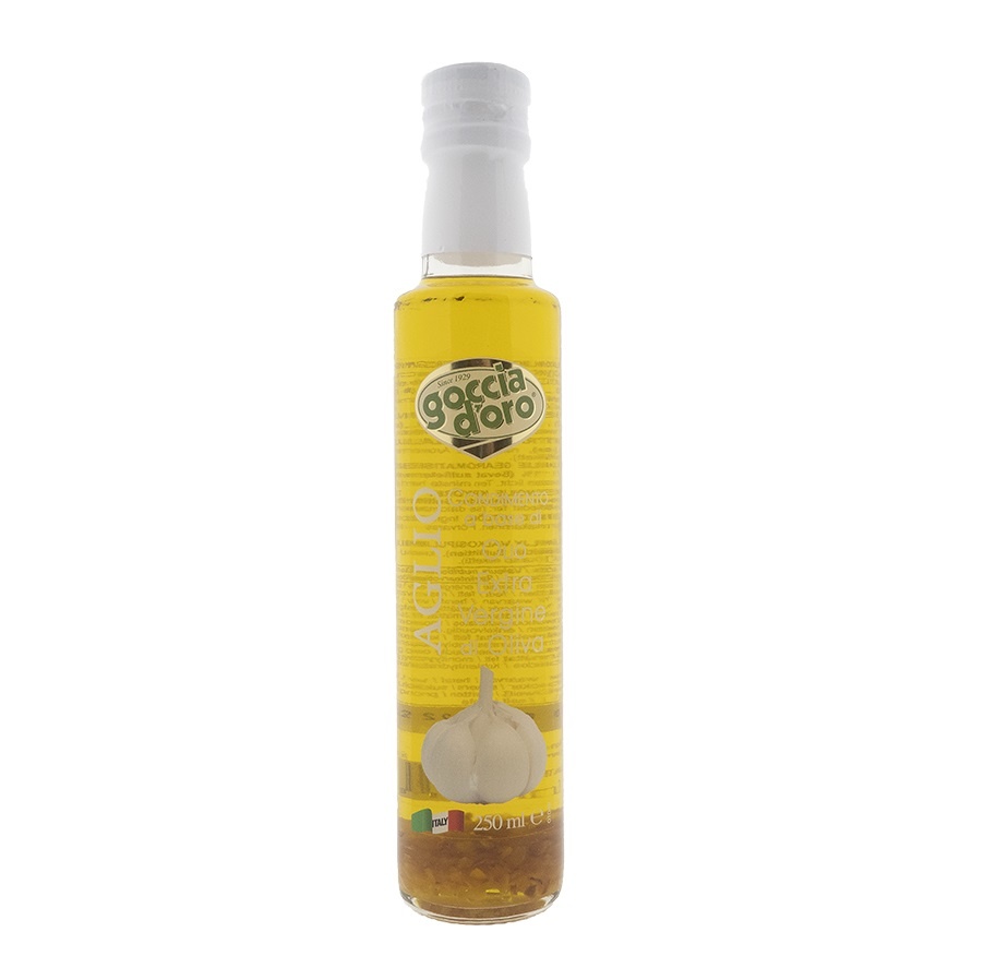 Olijfolie extra vergine met knoflook 250ml Goccia D'oro Momento Gusto