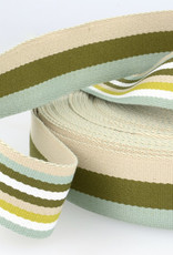 Tassenband - Double Sided Stripes Groen - 40mm