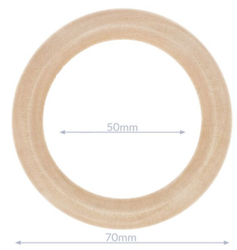 Houten ring naturel - buitenmaat 70mm