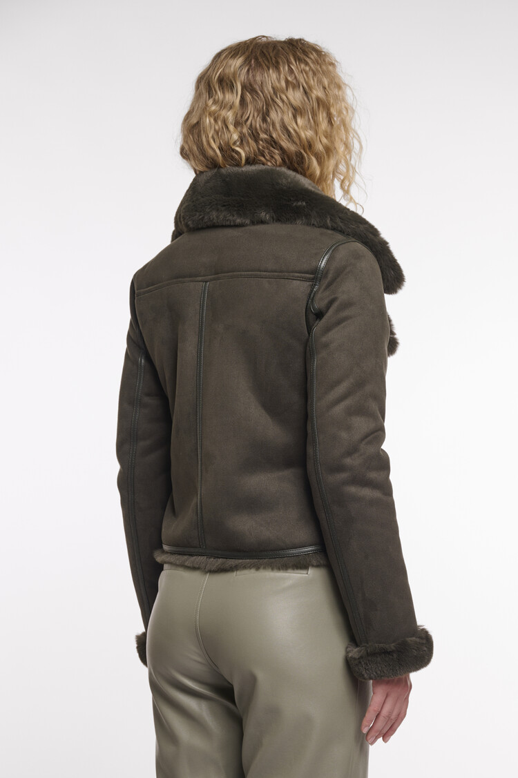 Rino & Pelle Bacia .7002512 faux fur biker jacket