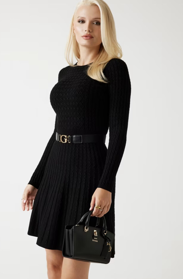 Guess W5BK68Z2YJ2 LS Cable belted dress