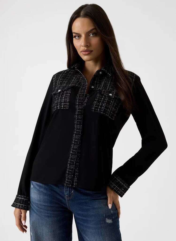 Guess W5BH55W2382 Sandra Mix Tweed shirt