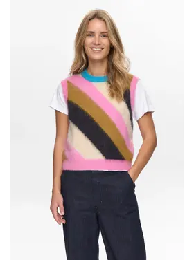 Numph Nusuri multi stripe vest