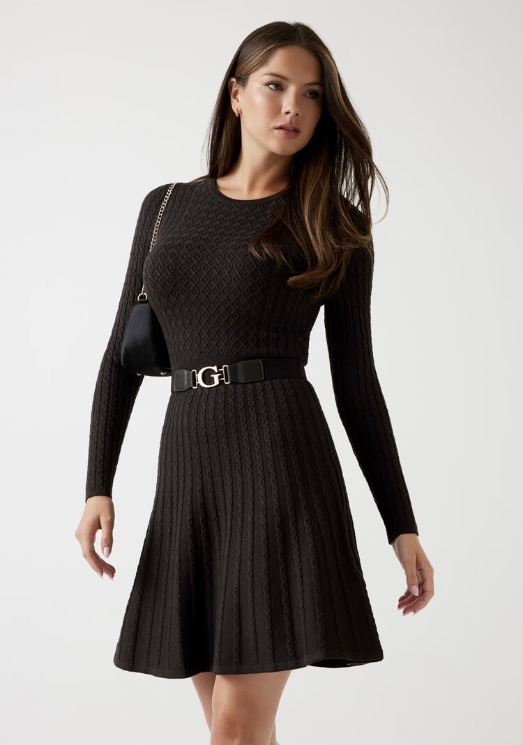 Guess W5BK68Z2YJ2 LS Cable belted dress