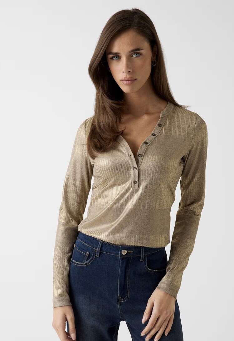 Guess W6RP09KC812 LS marilena Henley top