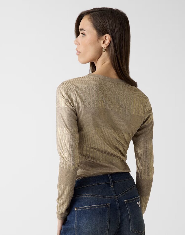 Guess W6RP09KC812FNJQ Marilena Henley Top