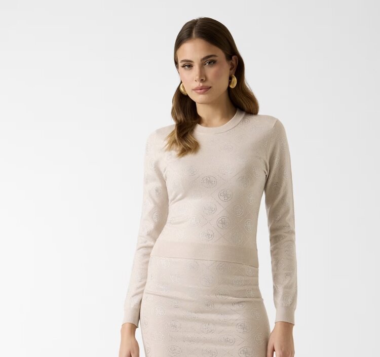 Guess W6RR66Z3JD2 LS CN Rhinestone 4G Sweater