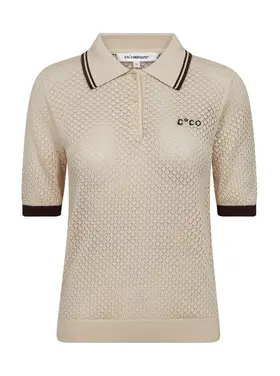 co'couture LueCC pointelle polo knit