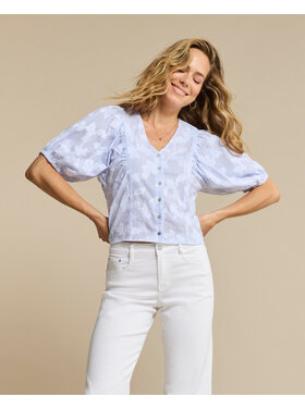 Red Button SRB4838 Blouse Balloonsleeve