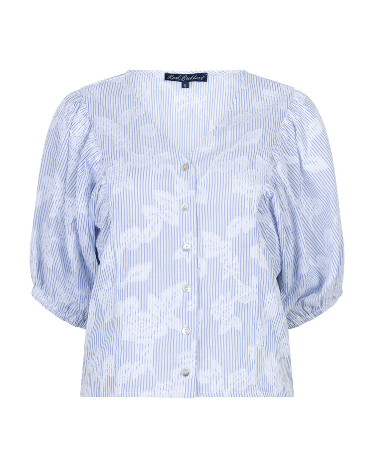 Red Button SRB4838 Blouse Balloonsleeve