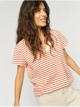 Mos Mosh MmKala V-ss stripe tee