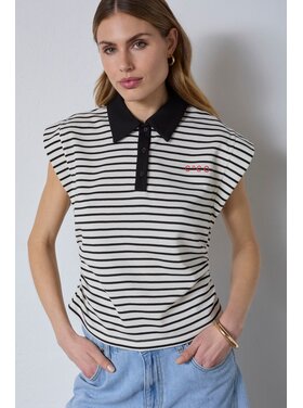 co'couture NormaCC Stripe Polo Top
