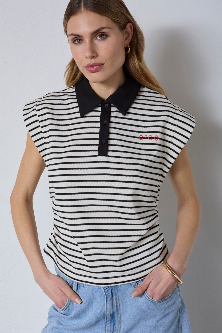 co'couture NormaCC Stripe Polo Top