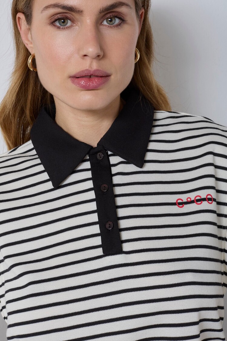 co'couture NormaCC Stripe Polo Top