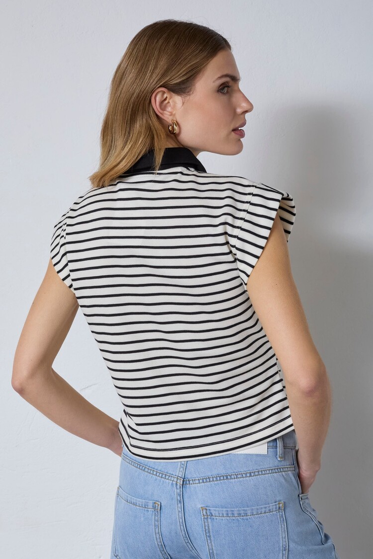 co'couture NormaCC Stripe Polo Top