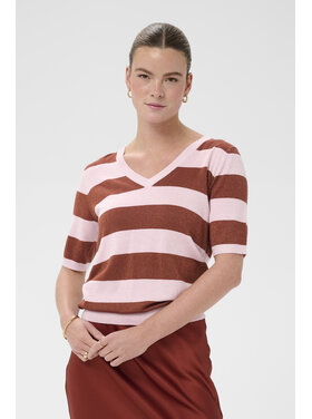 Kaffe KAregina Stripe V-Neck Pullover