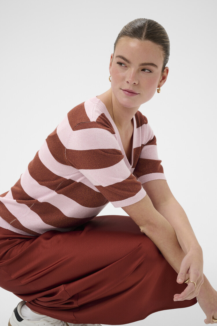 Kaffe KAregina Stripe V-Neck Pullover