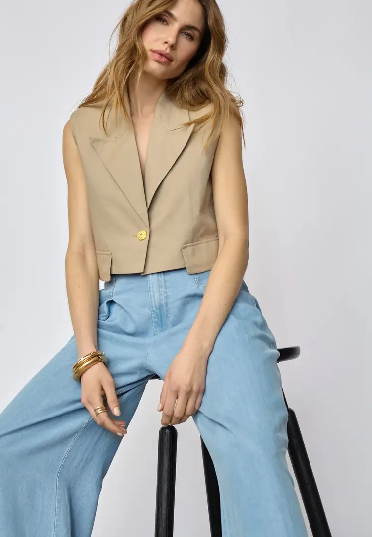 co'couture LeilaCC Linen Crop Vest