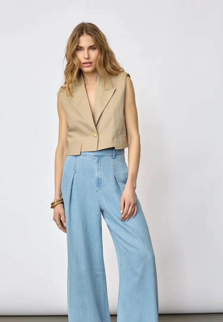 co'couture LeilaCC Linen Crop Vest
