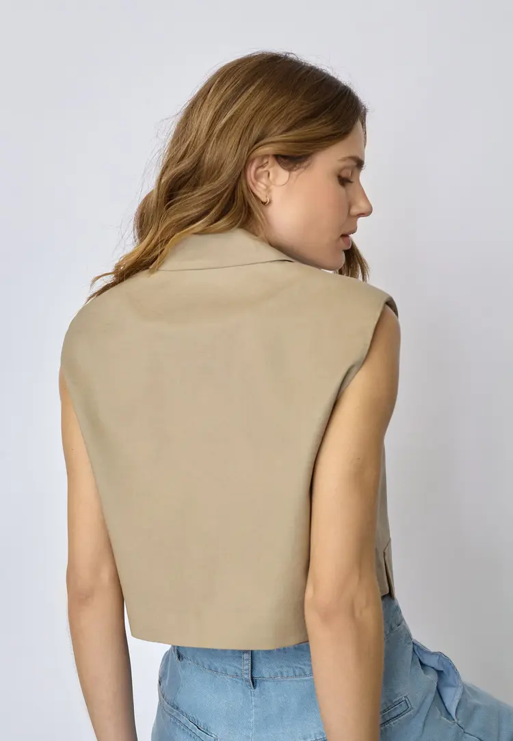 co'couture LeilaCC Linen Crop Vest