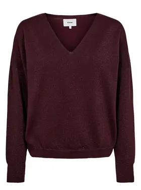 Numph NUdaylette Lurex V-Neck Pullover