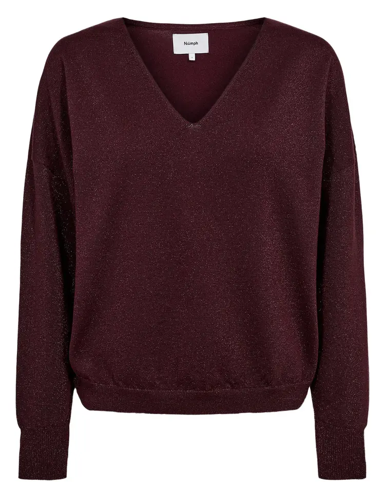 Numph NUdaylette Lurex V-Neck Pullover