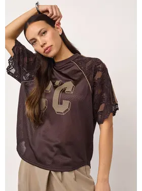 co'couture TreyCC Logo Lace Tee