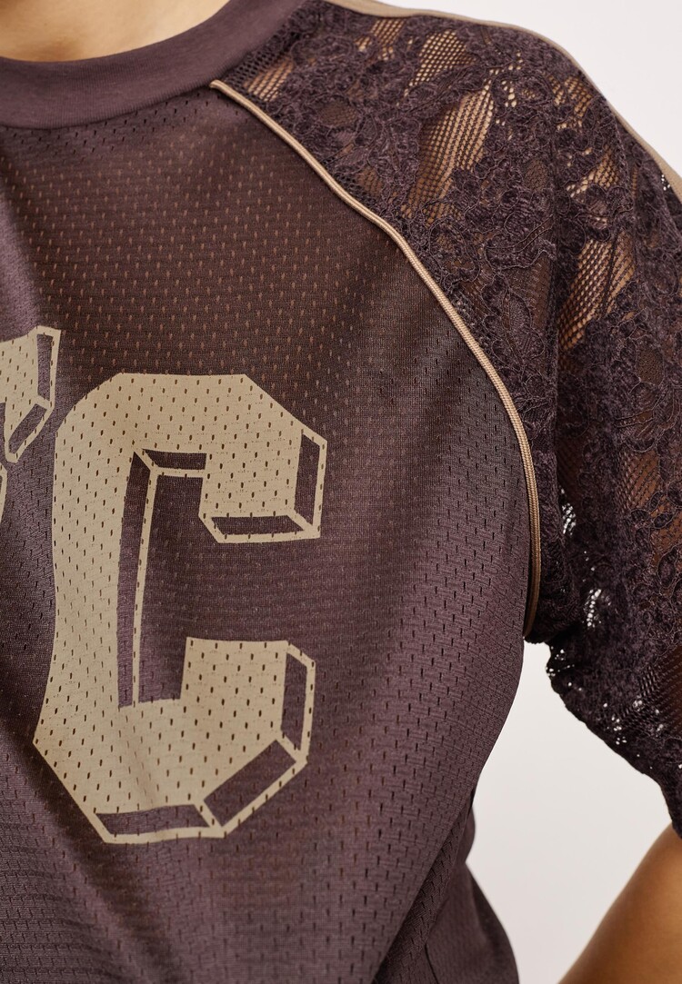 co'couture TreyCC Logo Lace Tee