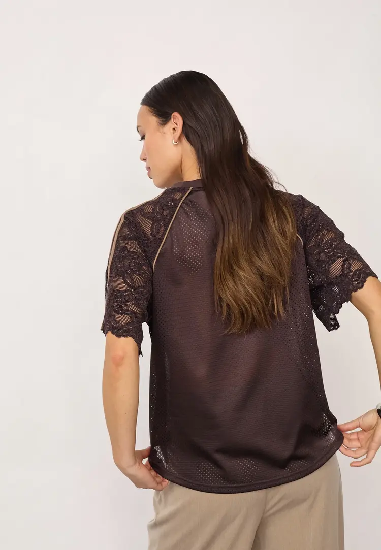 co'couture TreyCC Logo Lace Tee